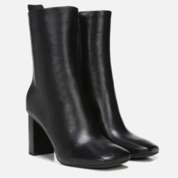 Sarto by Franco Sarto A-Binnie Black Leather Black Heel Booties 9 (Like New) - Picture 7 of 8